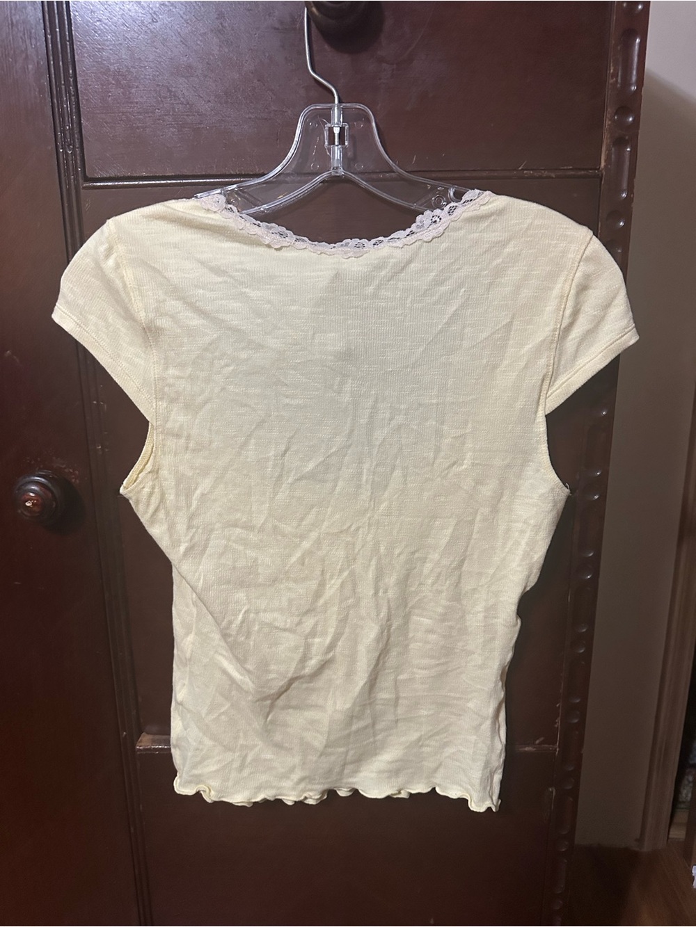 Free People Intimately Lace Trim Scoop Neck Top - Soft Yellow - Picture 3 of 3